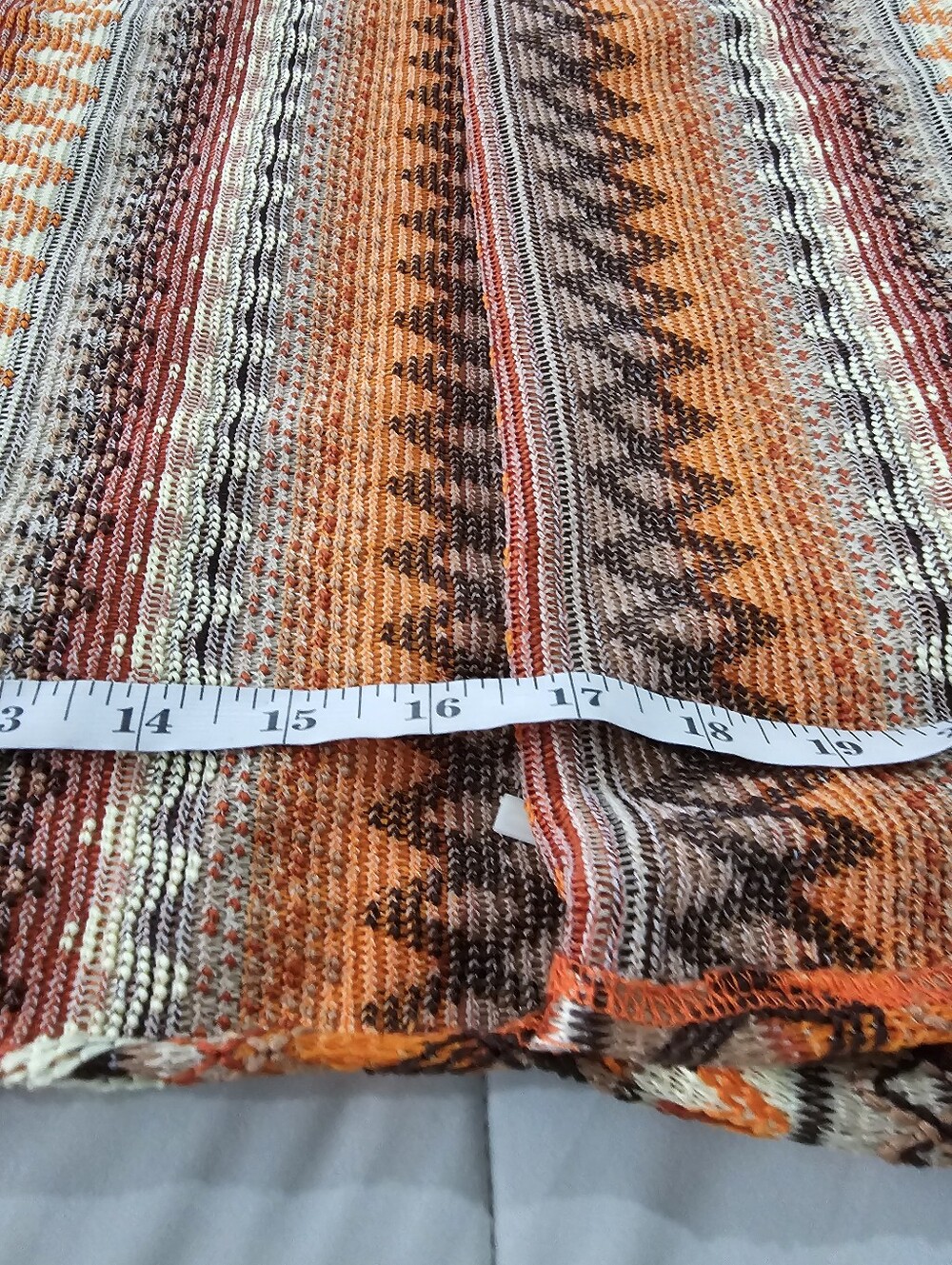 Geo Print Split Thigh Tank Maxi Dress Orange Brown Knit Size Large Pullover - Picture 11 of 11